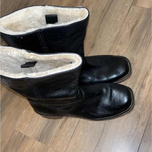 Frye Vintage Black Leather High Boots Women’s Size 12 - Picture 8 of 14